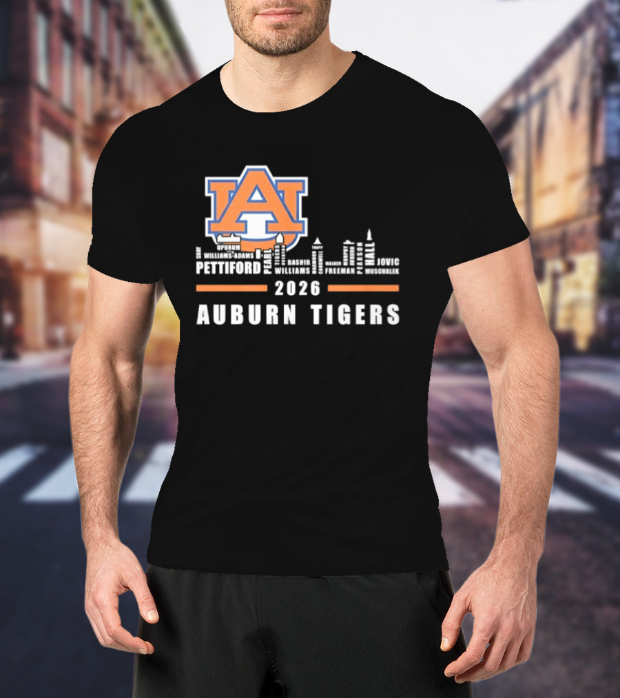 Auburn Tigers 2026 Pettiford Williams Broome Battie Skyline T-Shirt