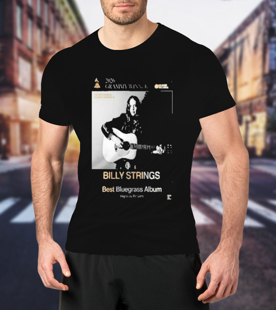 Billy Strings 2026 Grammy Winner Best Bluegrass Album Performance Acoustic Guitar T-Shirt