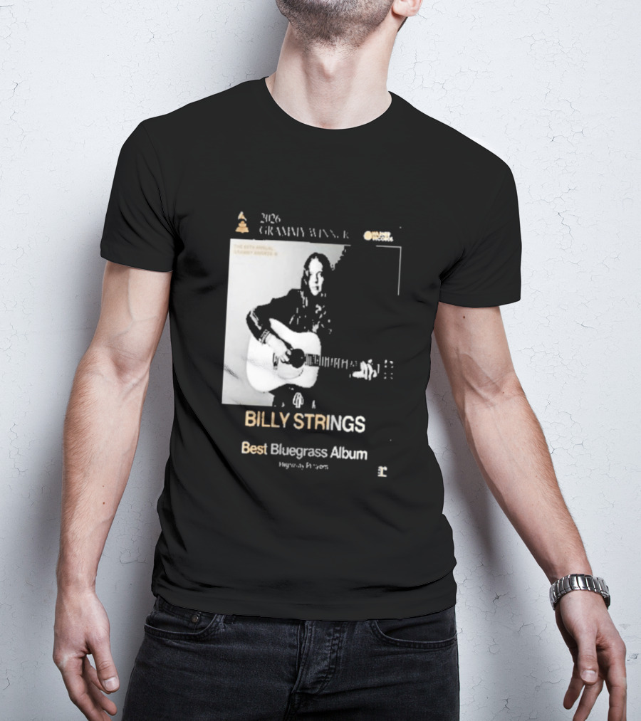 Billy Strings 2026 Grammy Winner Best Bluegrass Album Performance Acoustic Guitar T-Shirt