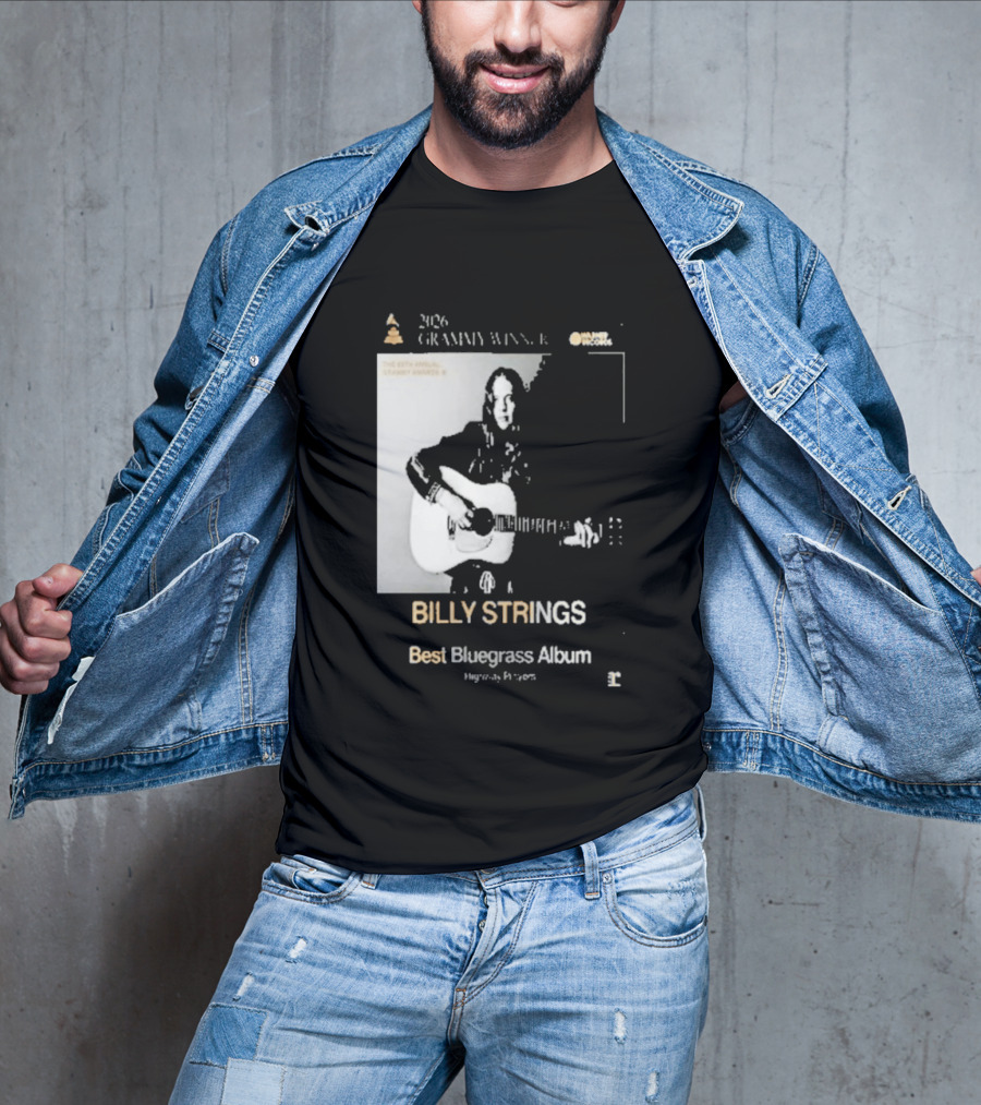 Billy Strings 2026 Grammy Winner Best Bluegrass Album Performance Acoustic Guitar T-Shirt