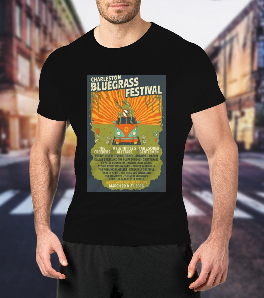 Charleston Bluegrass Festival 2026 Kyle Tuttle's Allstars Woodlands Nature Reserve March 20 21 T-Shirt