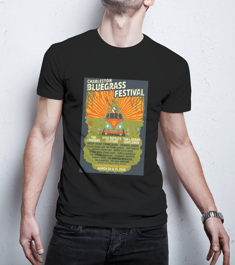 Charleston Bluegrass Festival 2026 Kyle Tuttle's Allstars Woodlands Nature Reserve March 20 21 T-Shirt