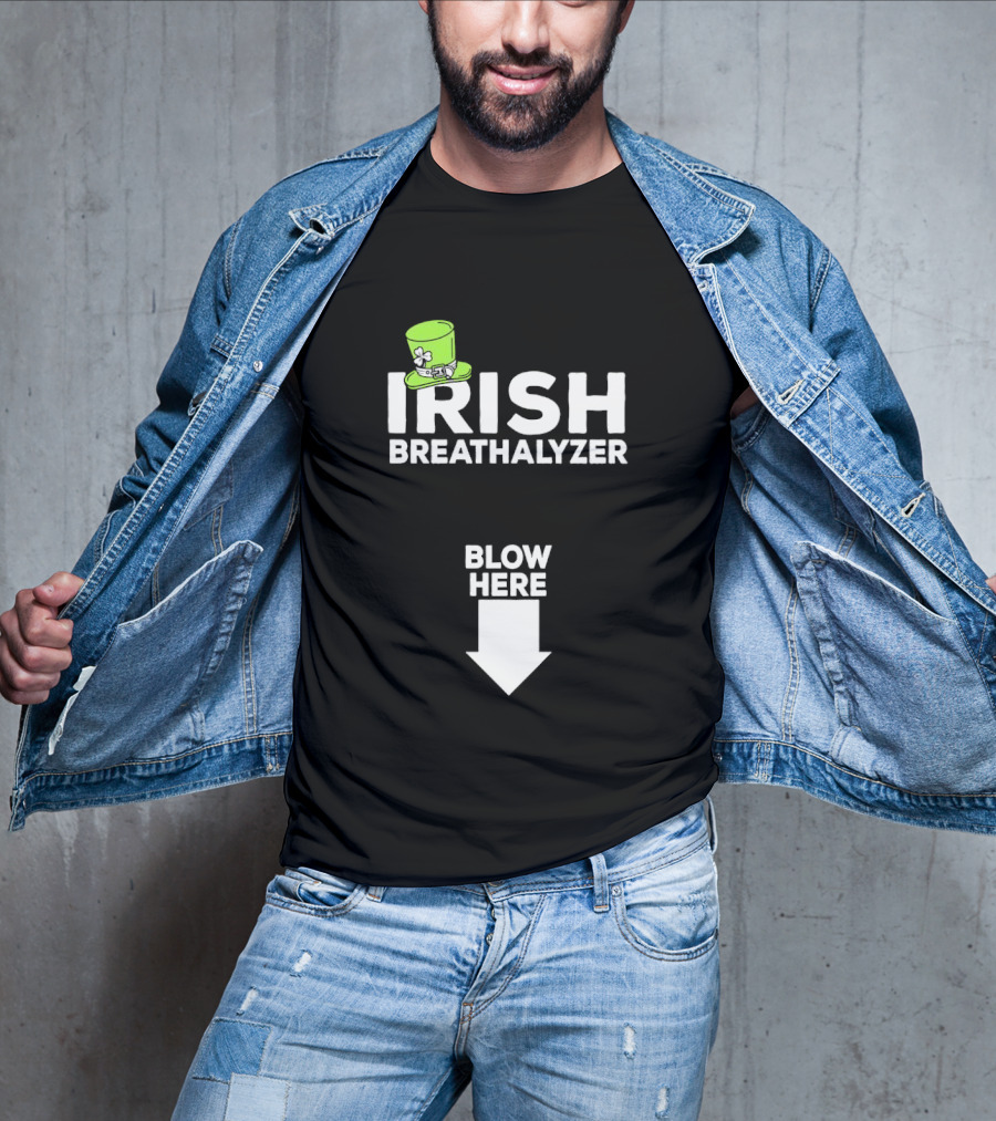 Irish Breathalyzer Blow Here St Patrick's Hat T-Shirt