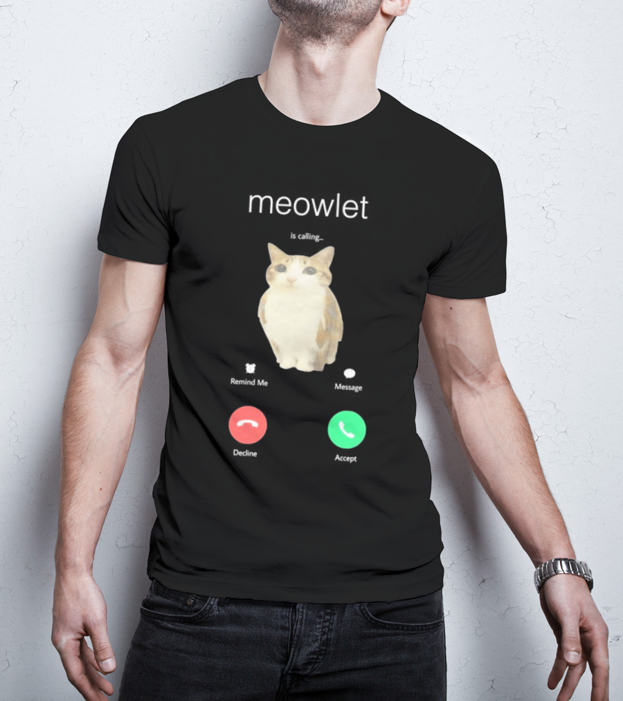 Meowlet Is Calling Remind Me Message Decline Accept Cat Image T-Shirt