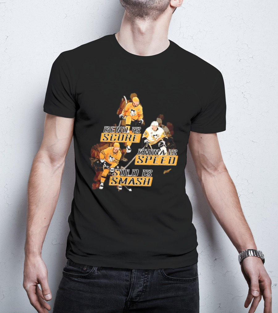 Pittsburgh Penguins Geno Score China Speed Solo Smash Hockey Players T-Shirt