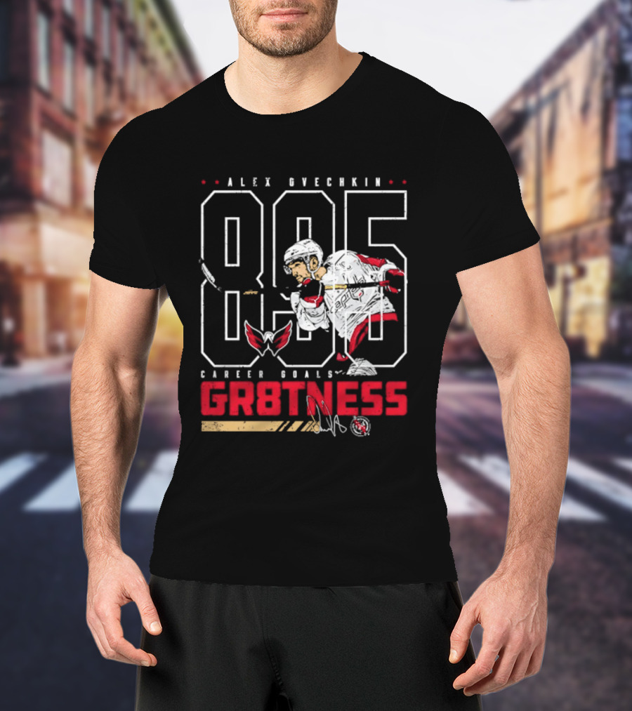 Alex Ovechkin 895 Career Goals GR8TNESS Washington Capitals Hockey T-Shirt