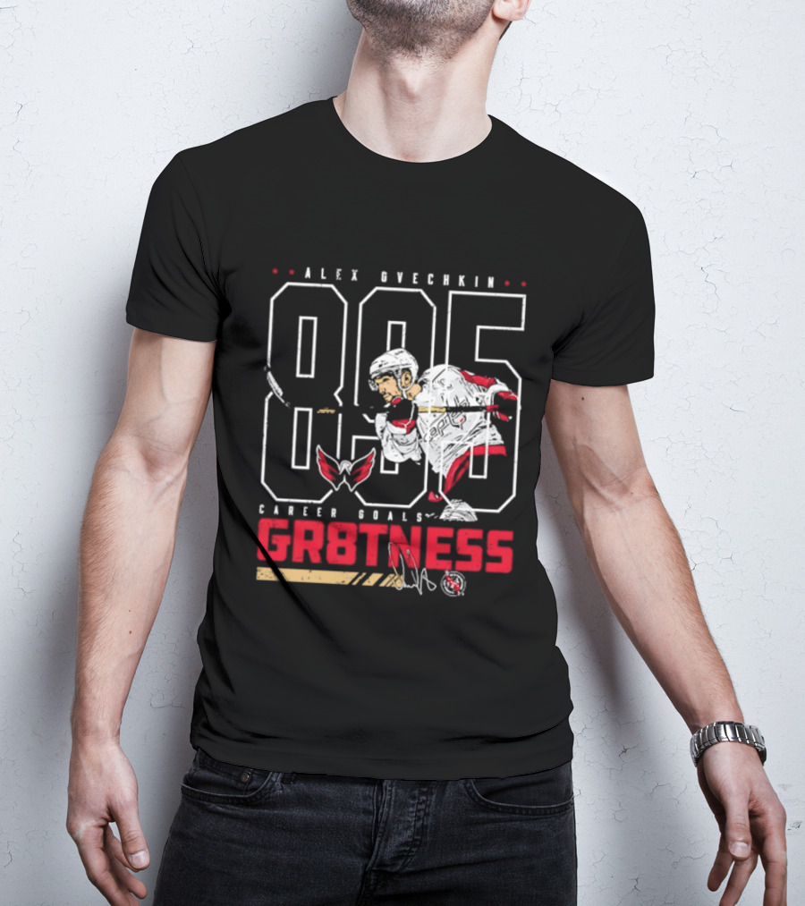 Alex Ovechkin 895 Career Goals GR8TNESS Washington Capitals Hockey T-Shirt
