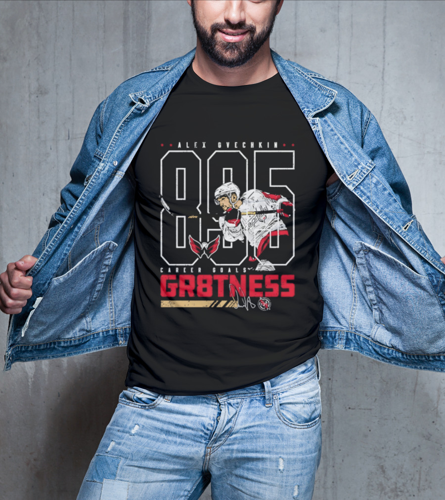 Alex Ovechkin 895 Career Goals GR8TNESS Washington Capitals Hockey T-Shirt