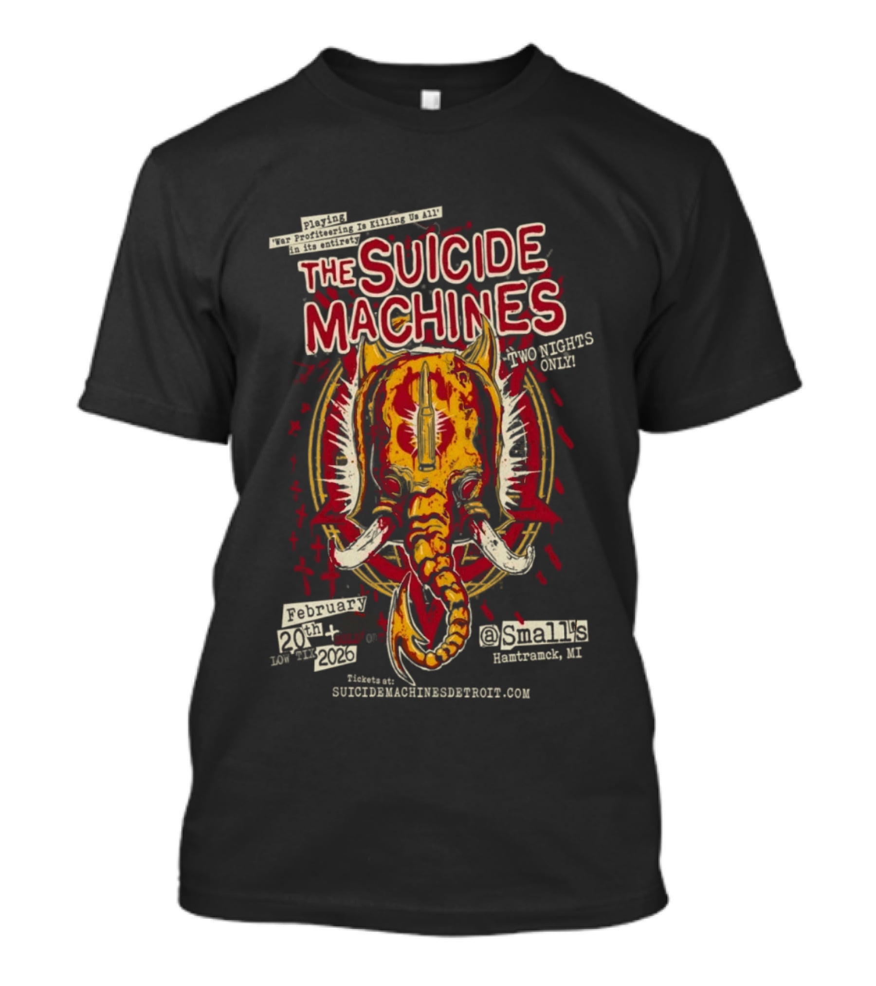 The Suicide Machines Tour Dates 2 20 2 21 2026 Hamtramck MI T-Shirt