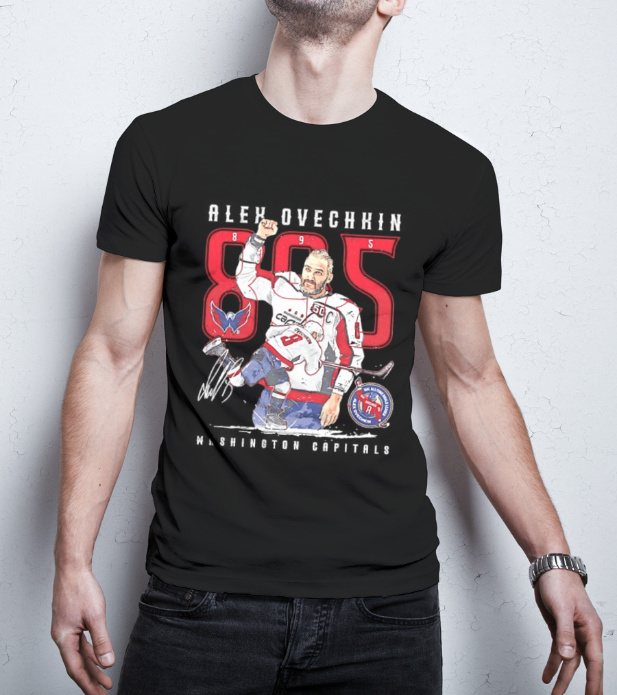 Alexander Ovechkin 895 Goal Scorer Washington Capitals Iconic Jersey Number NHL Champion T-Shirt