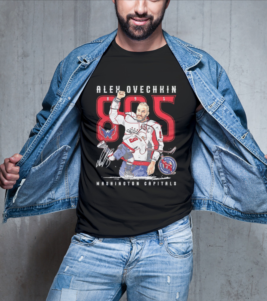 Alexander Ovechkin 895 Goal Scorer Washington Capitals Iconic Jersey Number NHL Champion T-Shirt