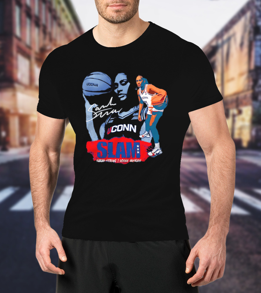 UConn Huskies Sarah Strong Basketball SLAM Cover T-Shirt