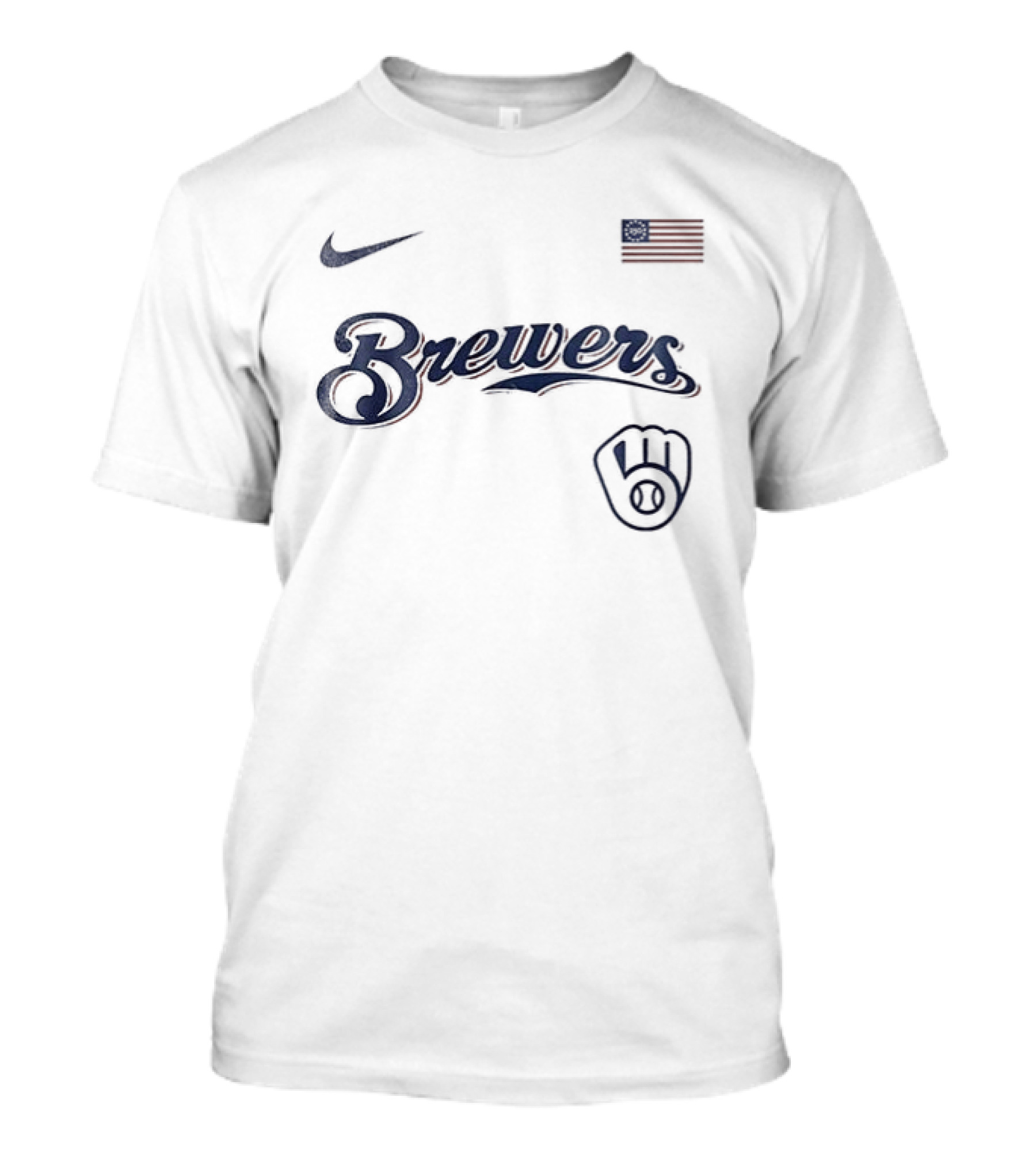 Milwaukee Brewers Nike USA Flag 250th Anniversary Baseball T-Shirt