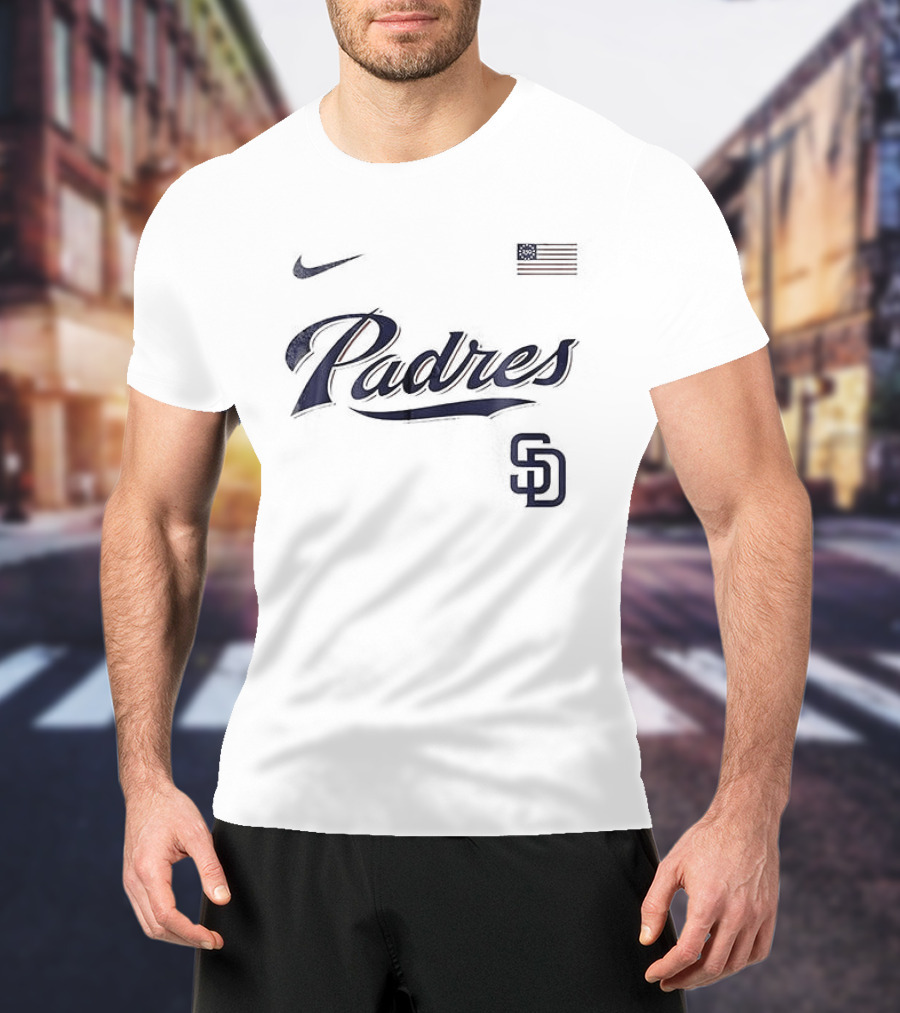San Diego Padres Nike USA Flag 250th Anniversary Baseball T-Shirt