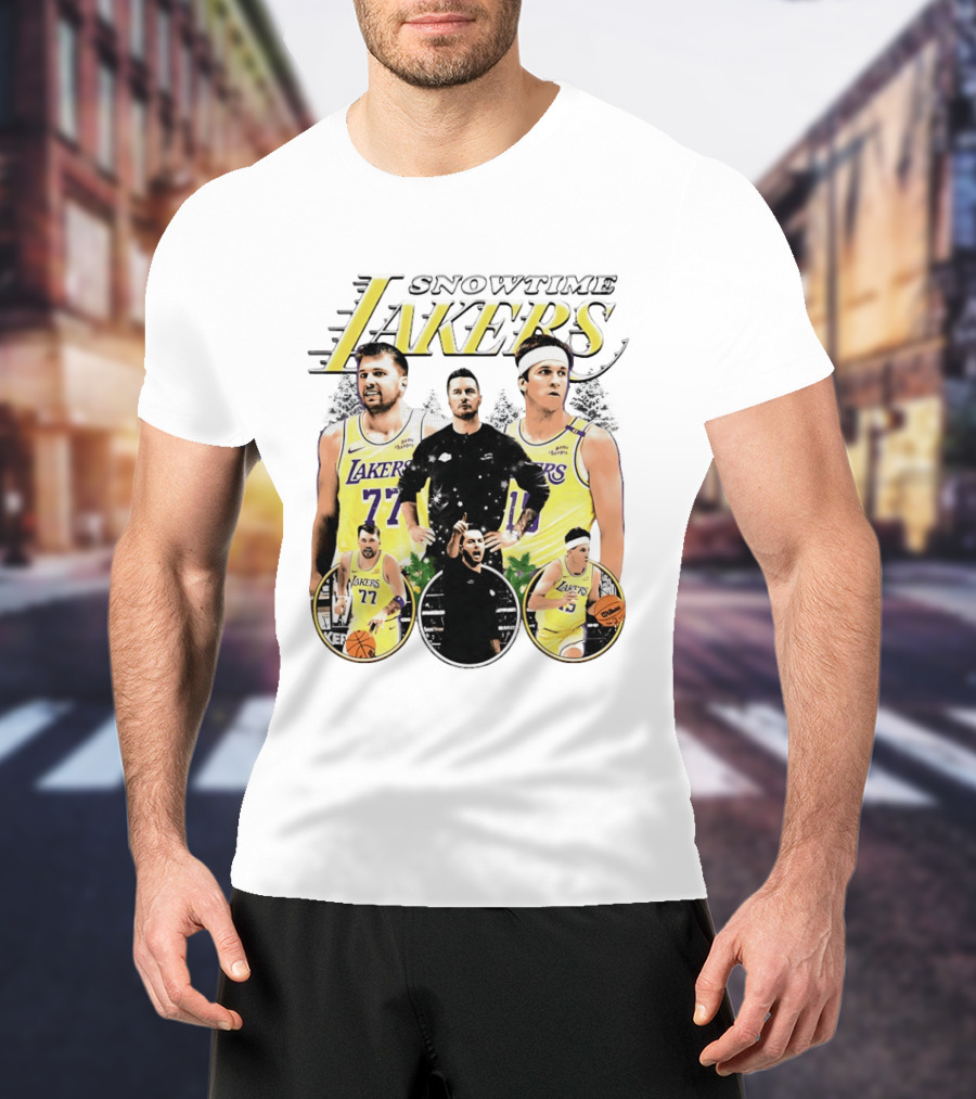 Snowtime Lakers Los Angeles Basketball Legends T-Shirt