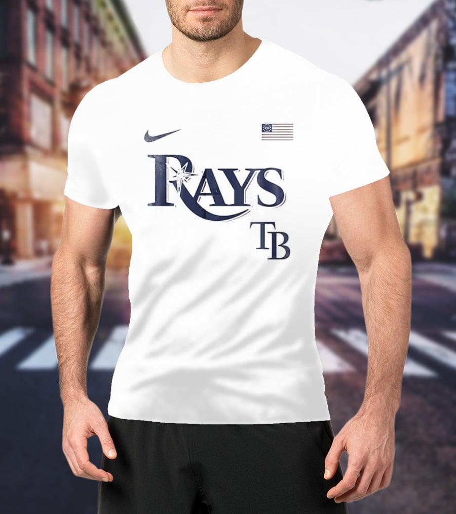 Tampa Bay Rays Nike TB American Flag 250th Anniversary USA Baseball T-Shirt