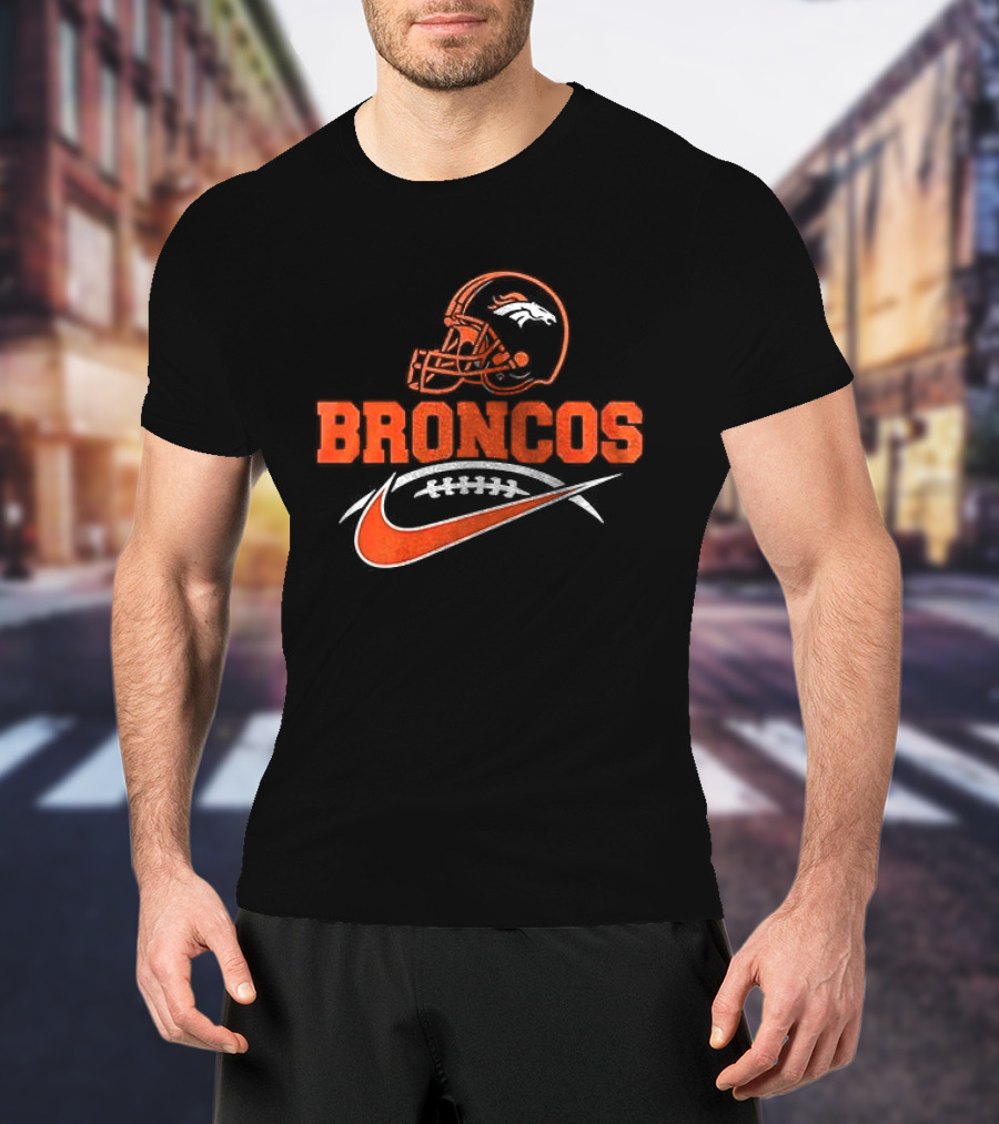 Denver Broncos Helmet Nike Football Fan T-Shirt
