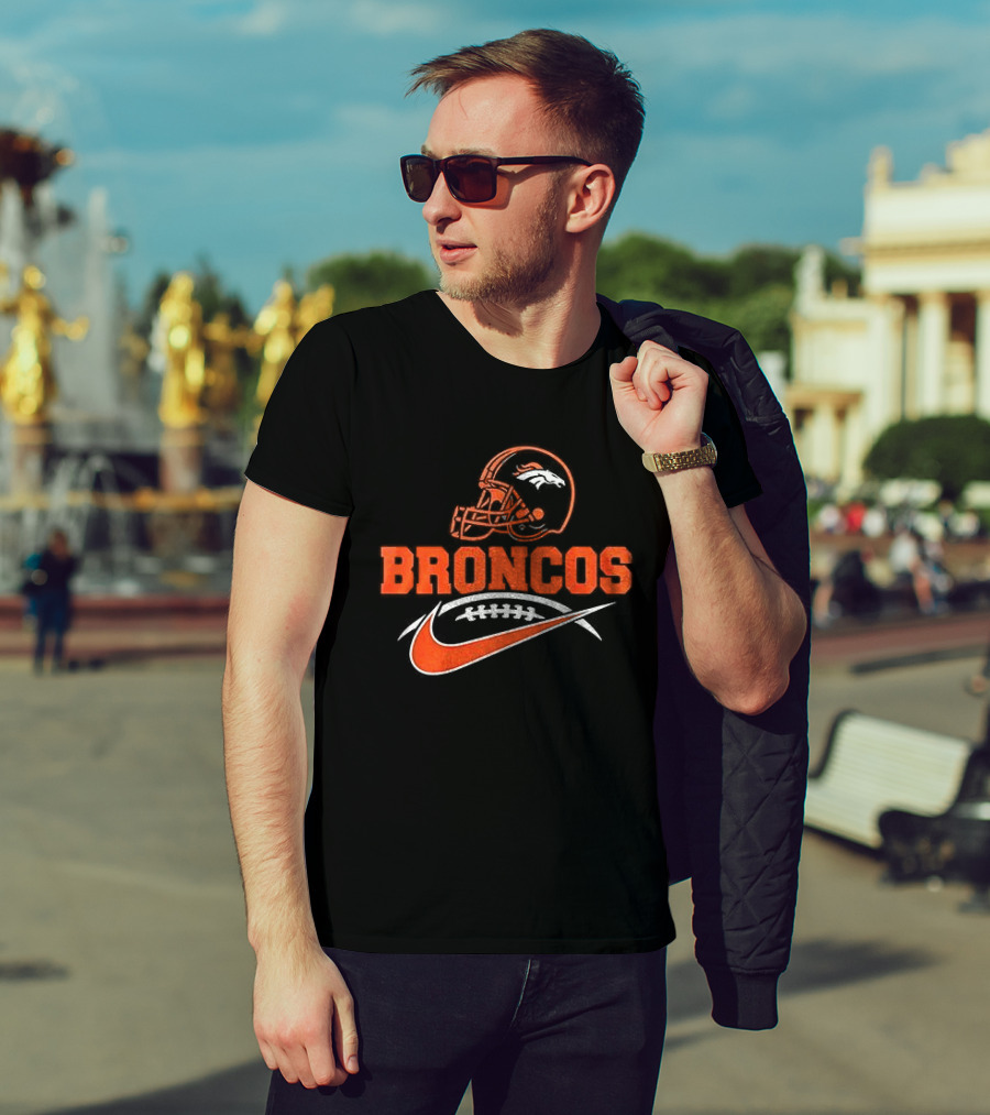 Denver Broncos Helmet Nike Football Fan T-Shirt