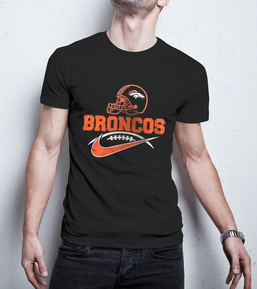 Denver Broncos Helmet Nike Football Fan T-Shirt
