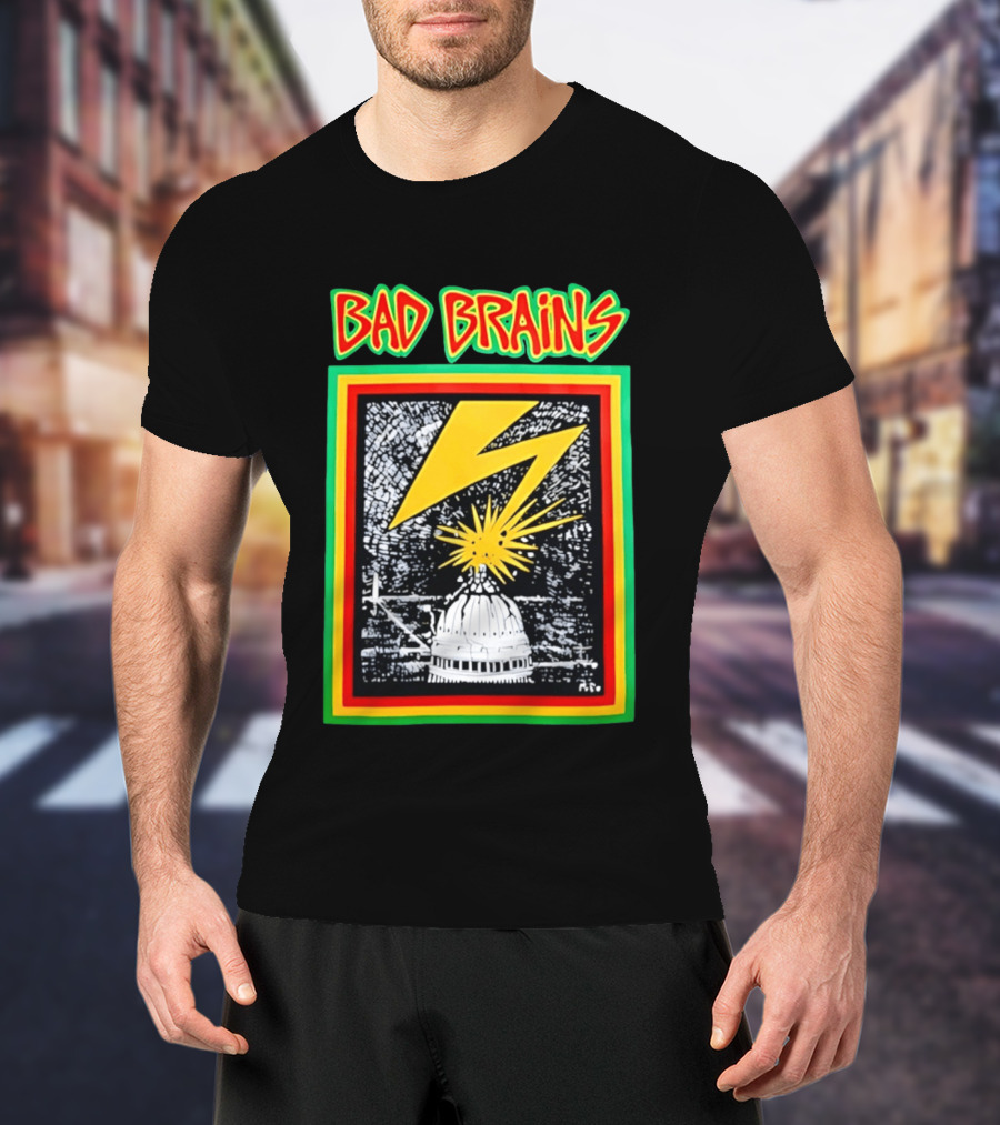 Bad Brains Lightning Capitol Explosion Bold Graphic Retro Vibe T-Shirt