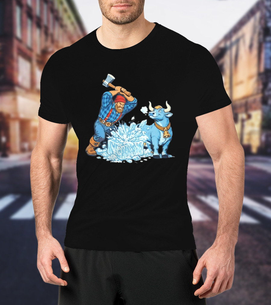 Minnesota Paul Bunyan Babe Blue Ox Breaking Ice Resistance T-Shirt