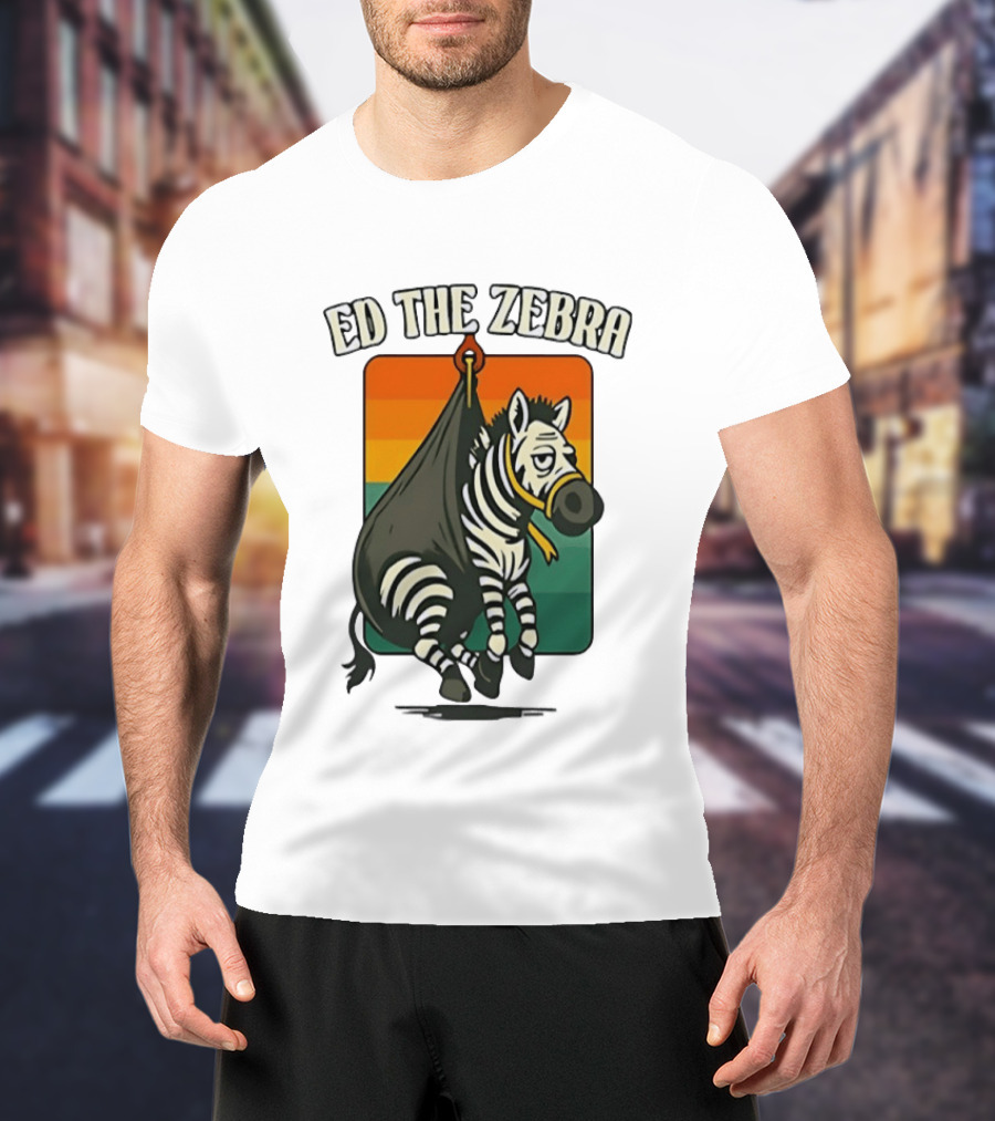 Ed The Zebra Retro Striped Capture Scene T-Shirt