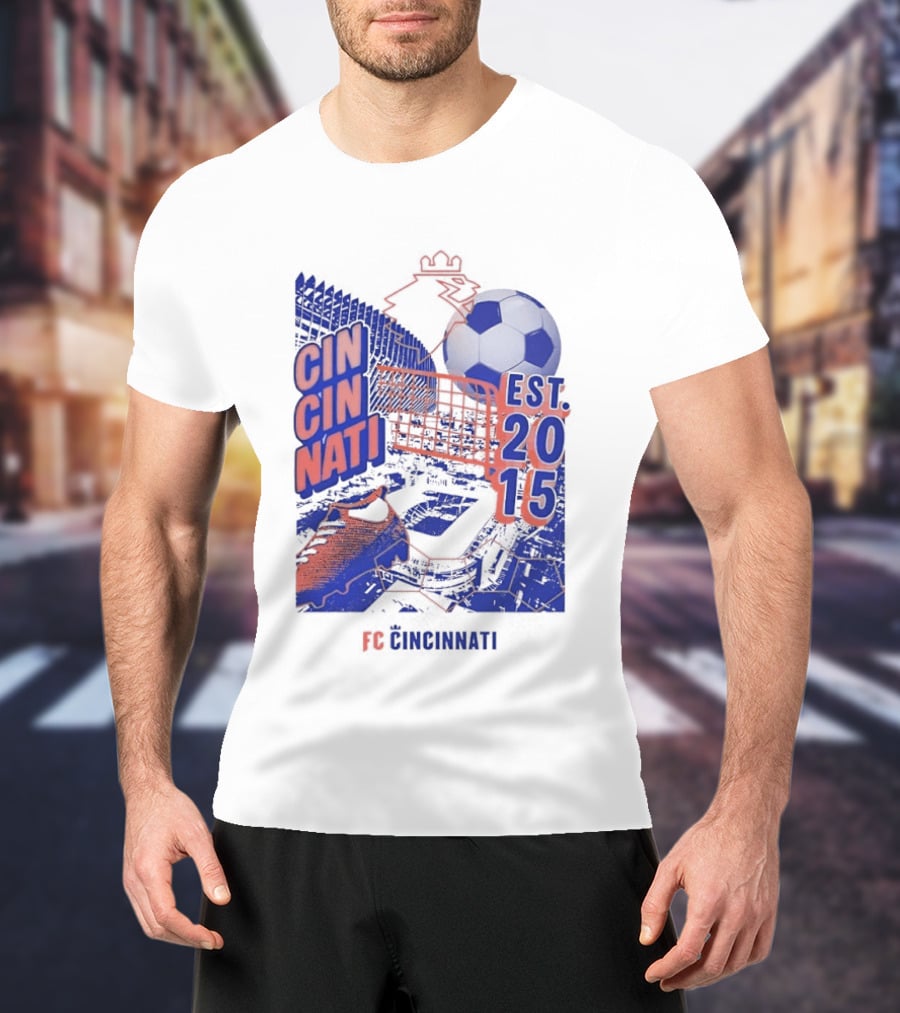 FC Cincinnati Est 2015 Soccer Ball Cleats Iconic Sports Team T-Shirt