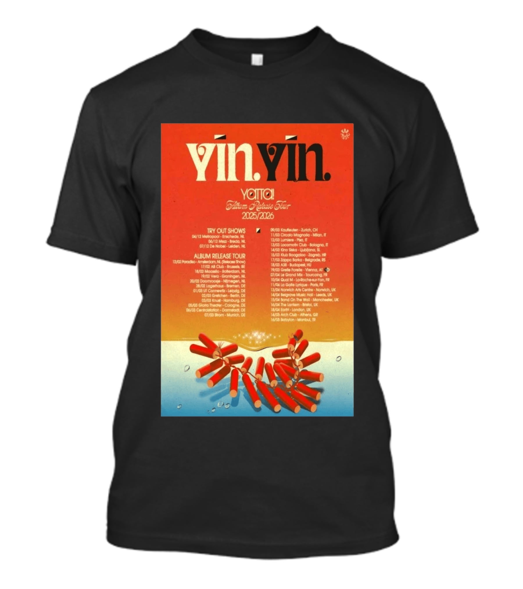 YĪN YĪN Yatta Album Release Tour 2025 2026 Europe And UK Dates T-Shirt