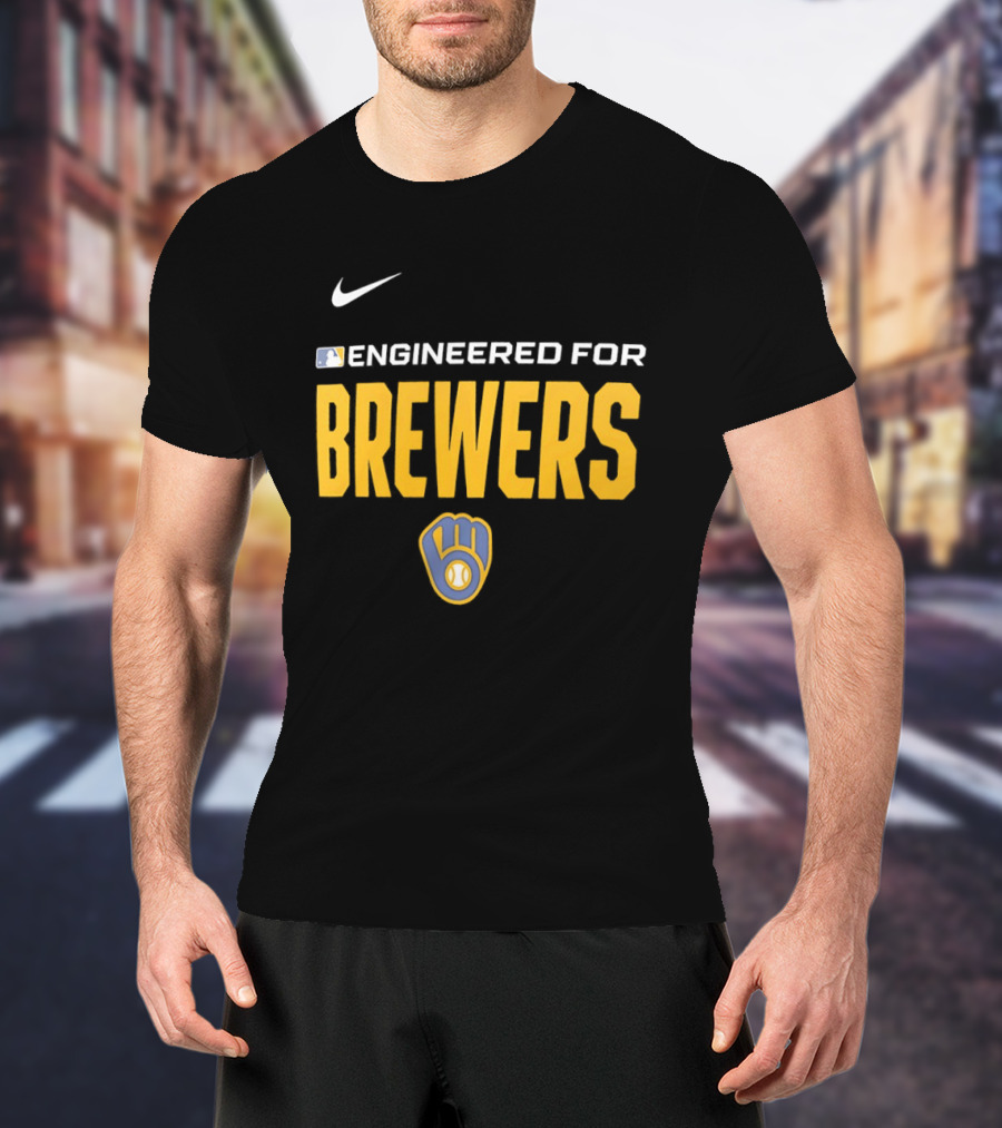 Nike MLB Engineered For Brewers Milwaukee T-Shirt