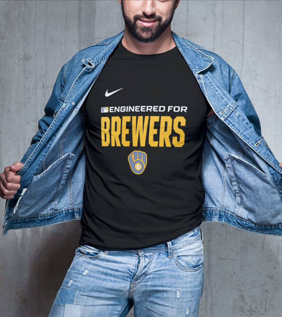 Nike MLB Engineered For Brewers Milwaukee T-Shirt