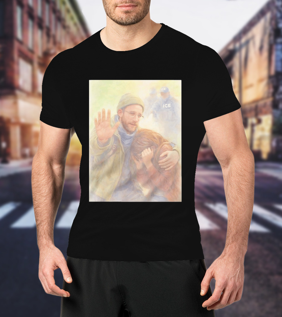 Justice For Alex Pretti Rest In Peace Anti ICE Cross Compassionate Protest T-Shirt
