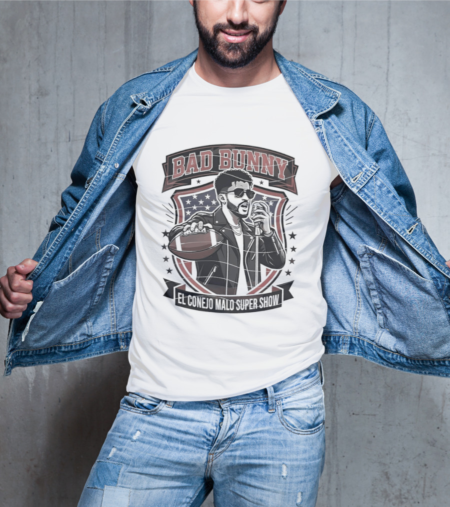 Bad Bunny El Conejo Malo Super Show Football Singer T-Shirt