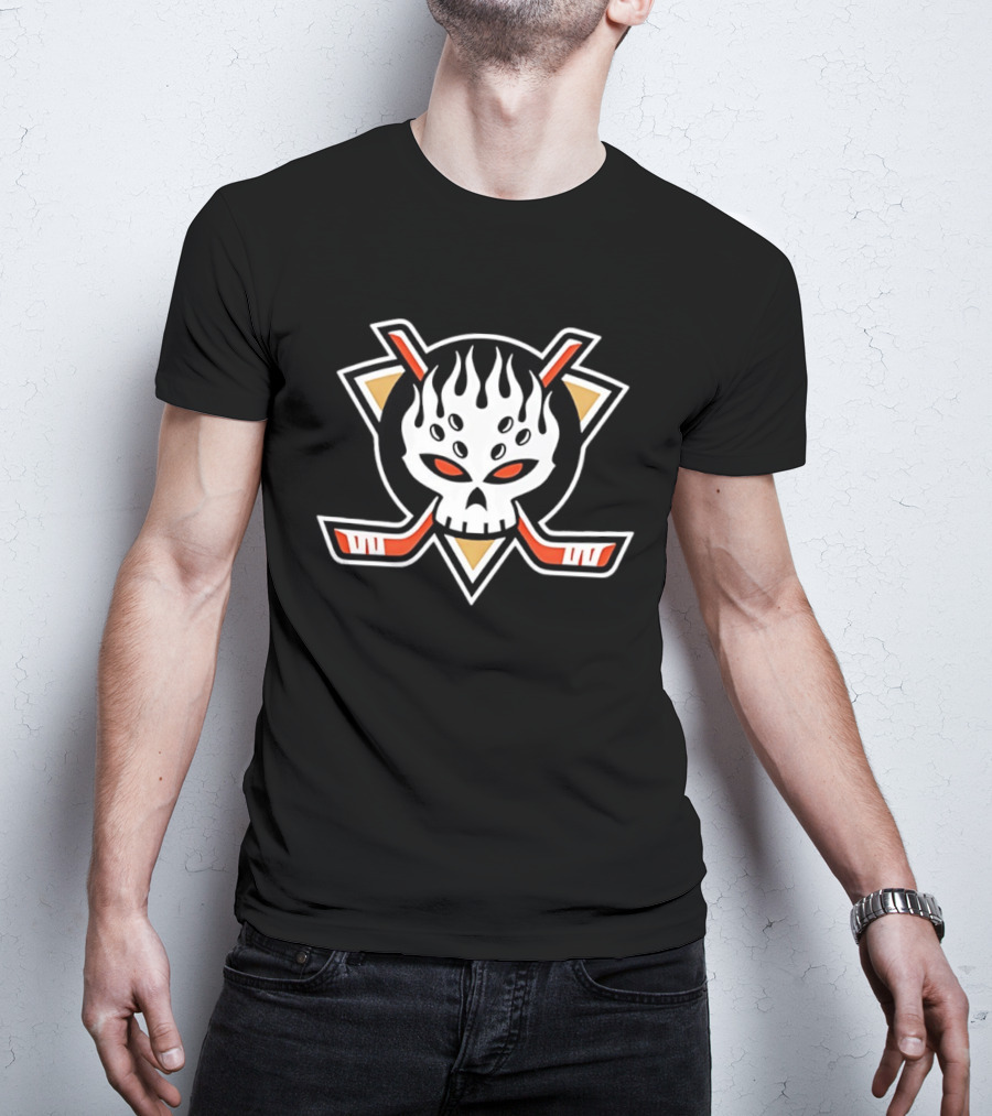Anaheim Ducks The Offspring Hockey Skull Flame T-Shirt