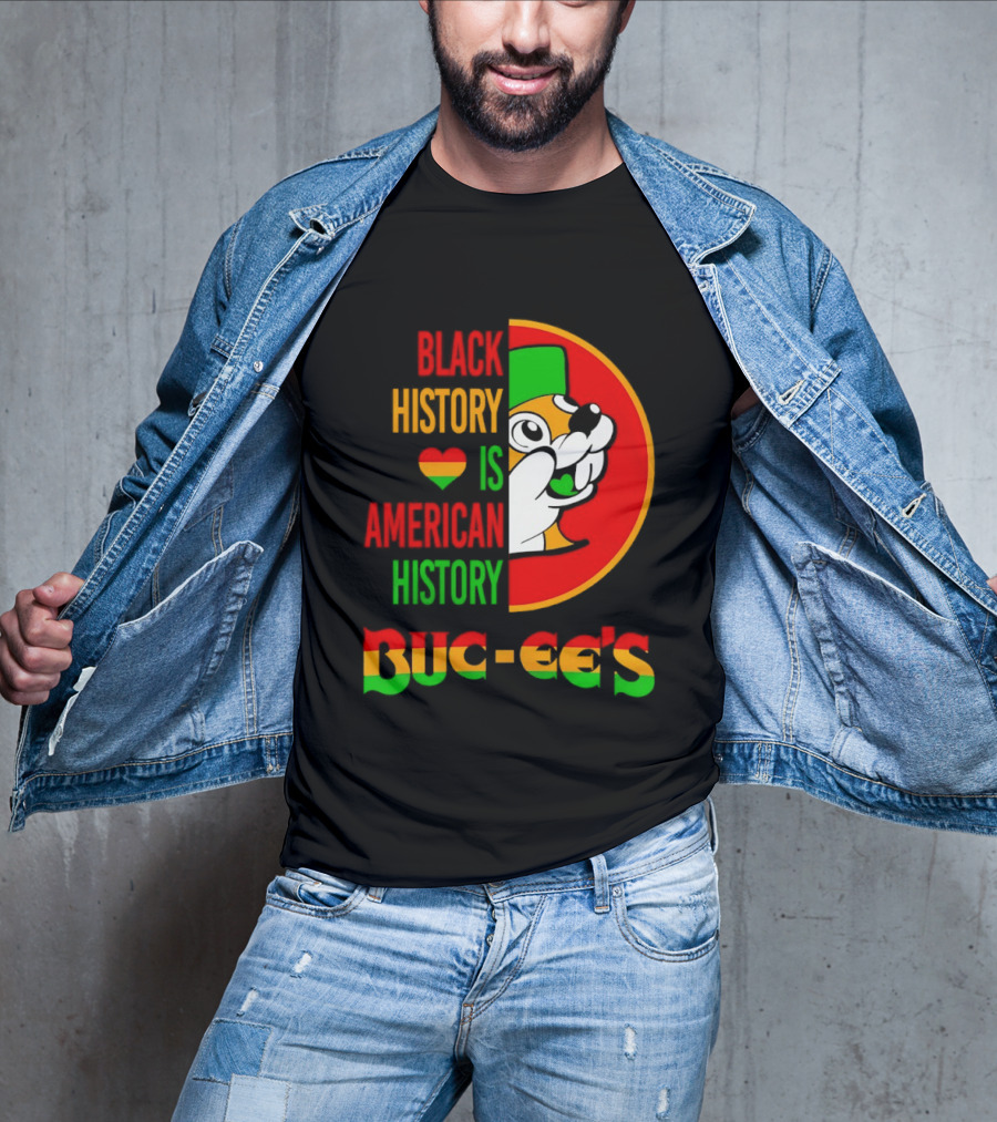 Buc Ee's Black History Is American History Heart Icon With Buc Ee's T-Shirt