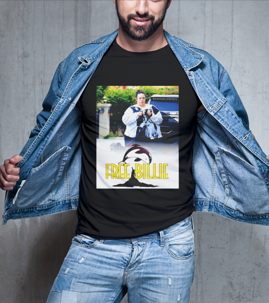 Free Billie Fat 2026 Meme Parody With Whale And Dog Walking T-Shirt