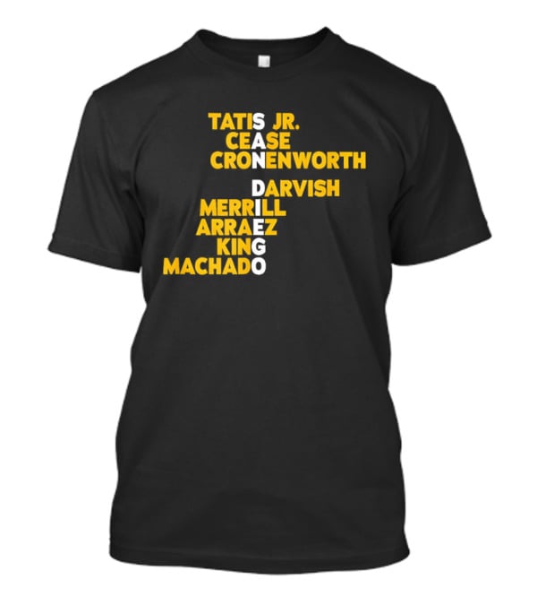 San Diego Baseball 2025 Tatis Jr Machado Darvish Merrill King Names T-Shirt