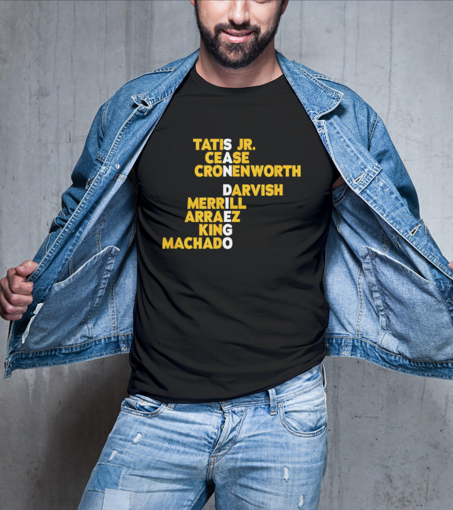 San Diego Baseball 2025 Tatis Jr Machado Darvish Merrill King Names T-Shirt