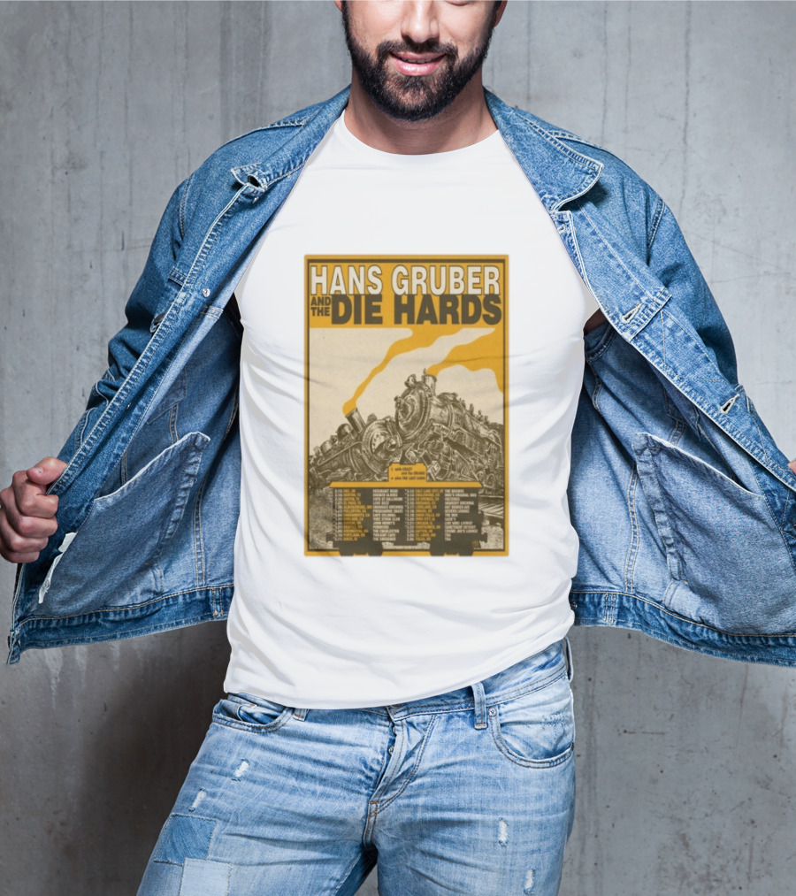 Hans Gruber And The Die Hards Train Tour Dates West Coast Midwest 2026 T-Shirt