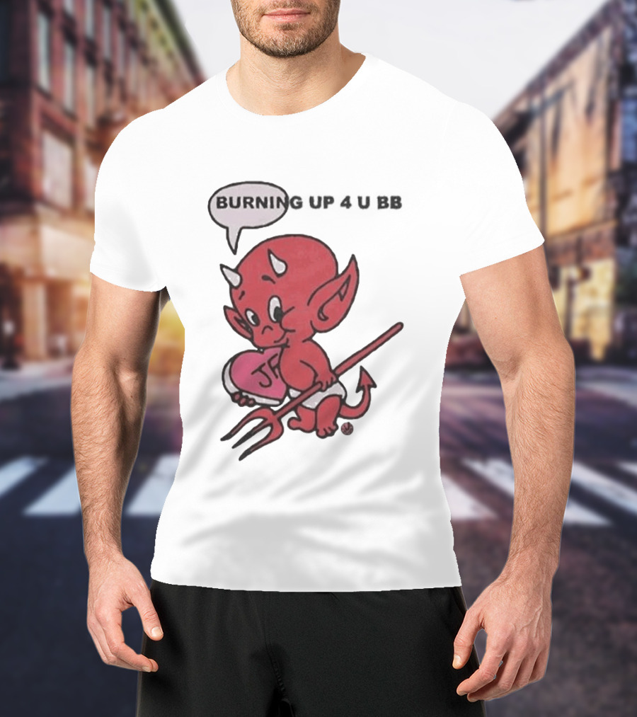 Burning Up Cute Cartoon Red Devil Just Friends T-Shirt