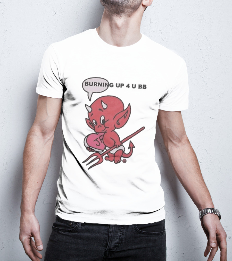 Burning Up Cute Cartoon Red Devil Just Friends T-Shirt