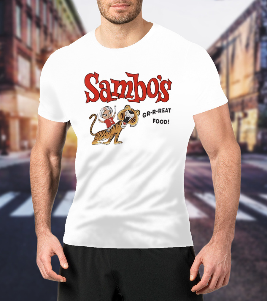 Kid Riding Tiger Sambo's Grrreat Food T-Shirt