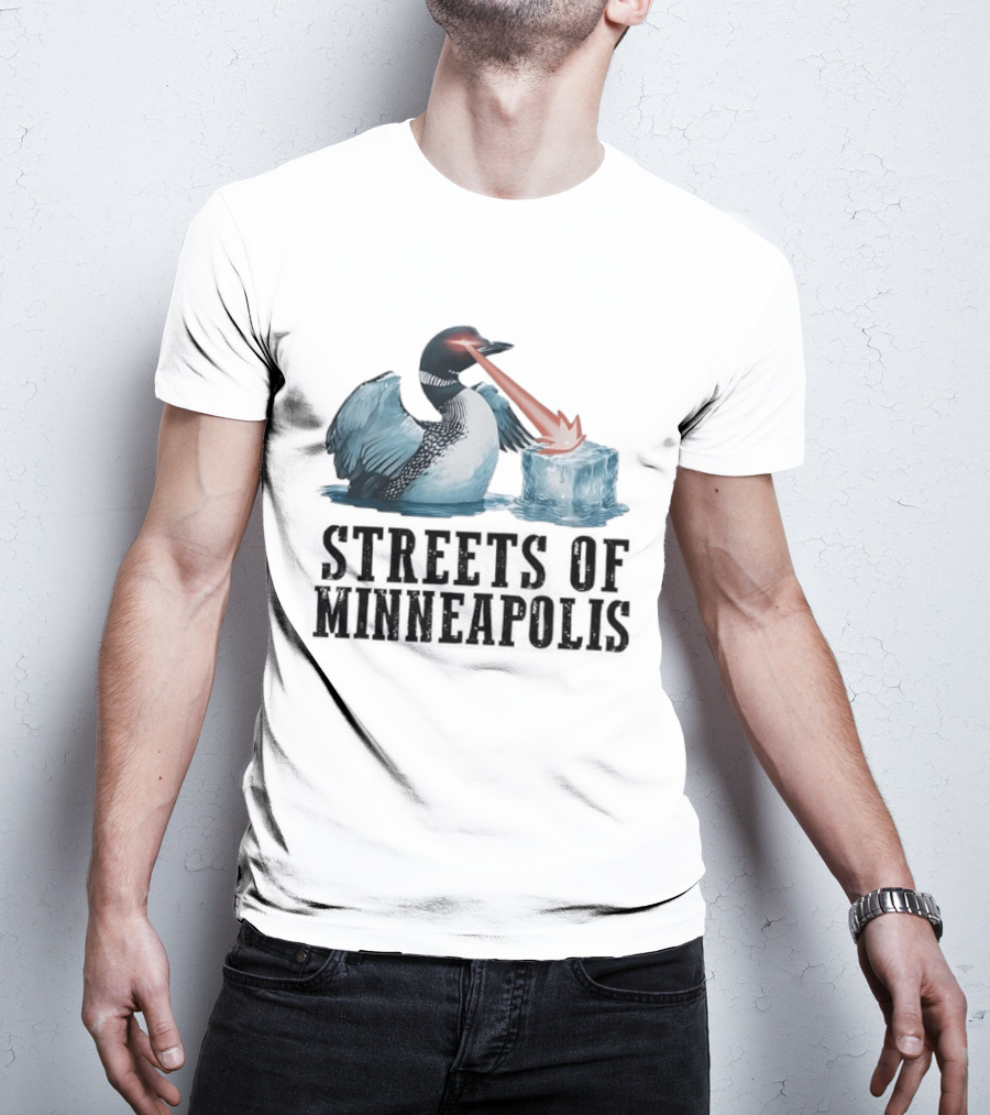 Loon Laser Eyes Melting Ice Streets Of Minneapolis T-Shirt