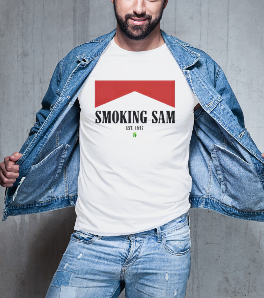 Smoking Sam Est 1997 Marlboro Man Seattle Football T-Shirt