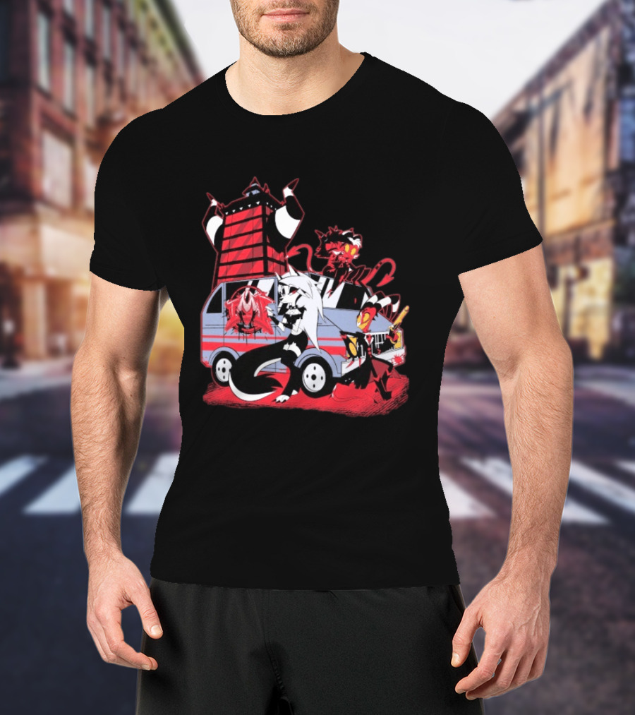 Hazbin Hotel Characters And IMP Van T-Shirt