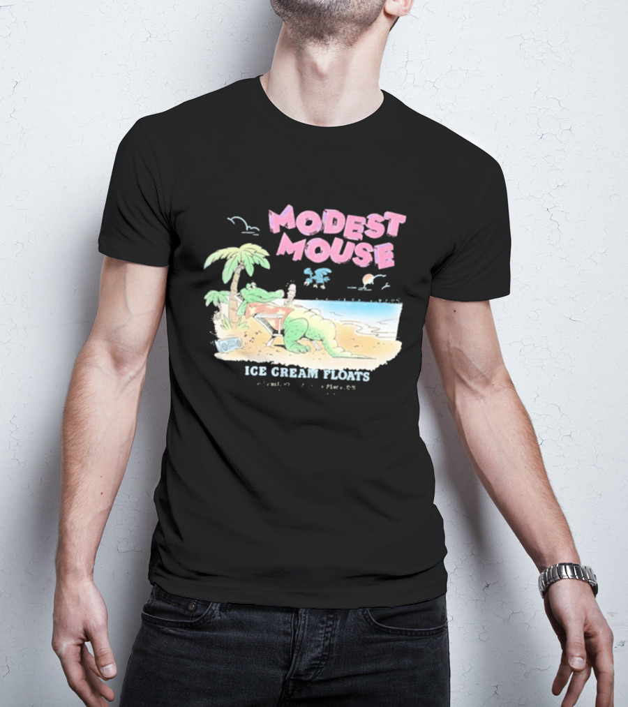 Modest Mouse Ice Cream Floats Relaxing Beach Alligator T-Shirt