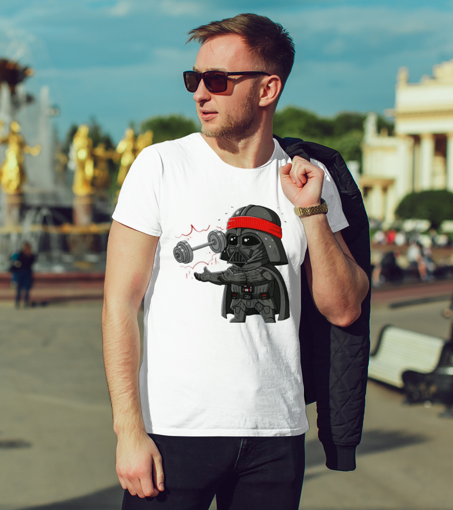 Force Lift Red Bandana Parody Villain Exercise Humor T-Shirt