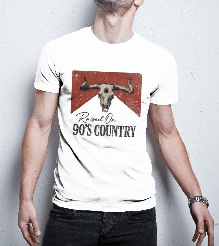 Bull Skull Marlboro Raised On 90's Country T-Shirt