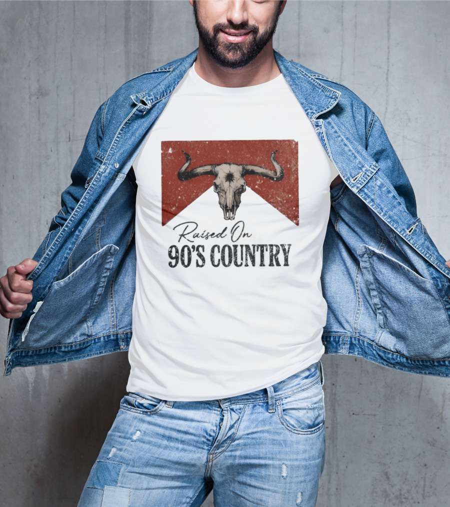 Bull Skull Marlboro Raised On 90's Country T-Shirt