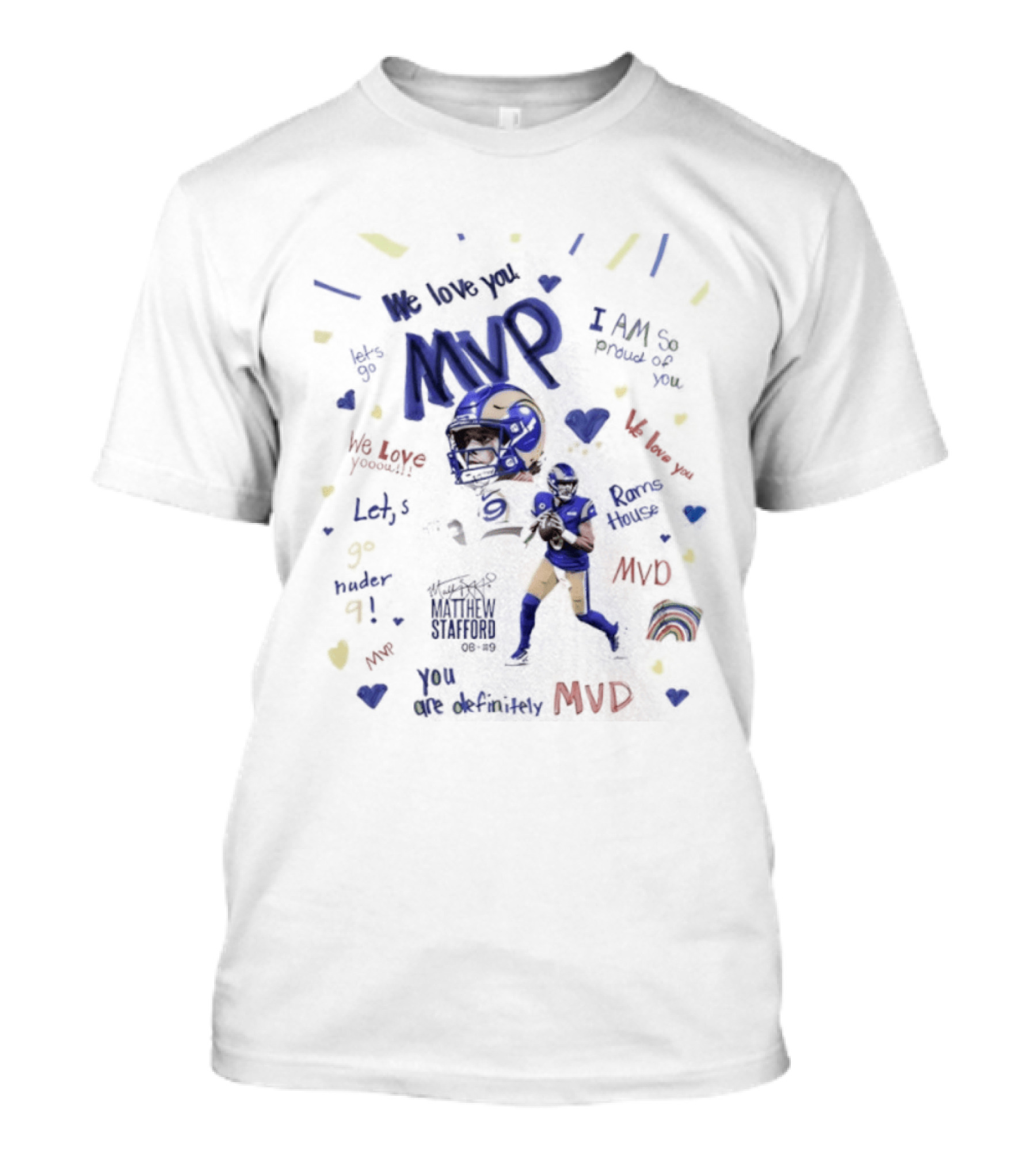 MVP Matthew Stafford Los Angeles Rams Football Team Time House T-Shirt