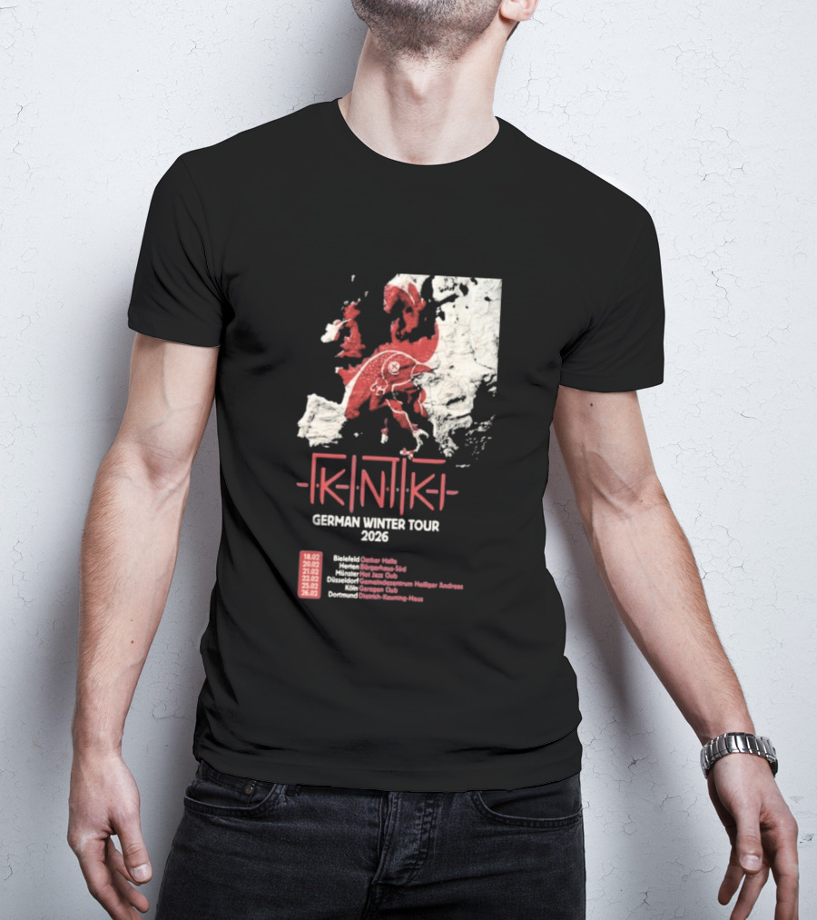 Gidiki German Winter Tour 2026 Europe Map Dates Venues T-Shirt